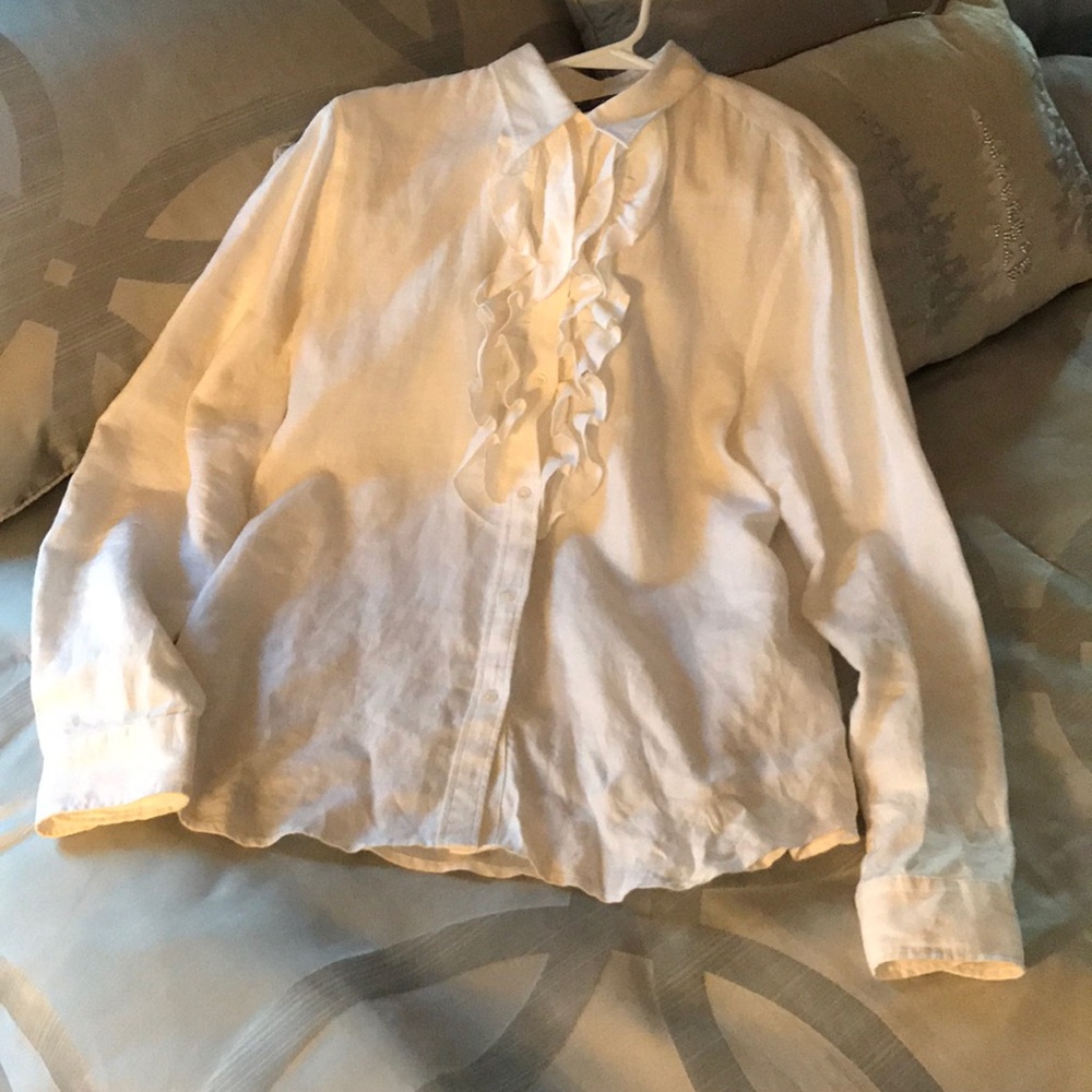 American Living White Blouse Size Large